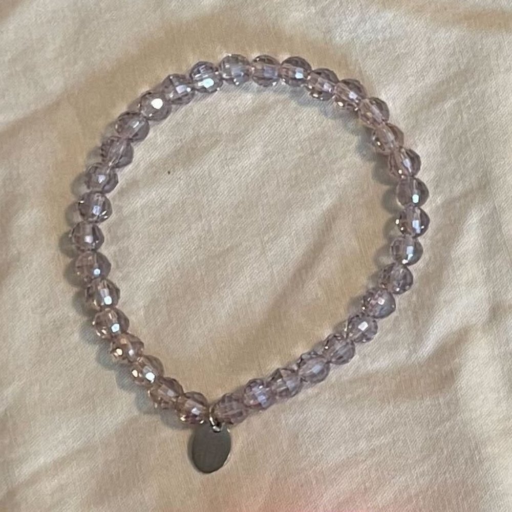 NWOT Tocara Dani FB20001 Lavender Crystal Stainless Steel Bracelet 7.5" | C$14